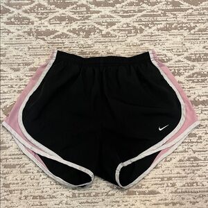 Nike Women's Black and Pink Athletic Shorts